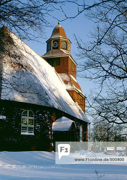 Schweden  Kirche im Schnee