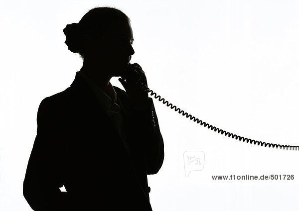 Frau am Telefon  Silhouette
