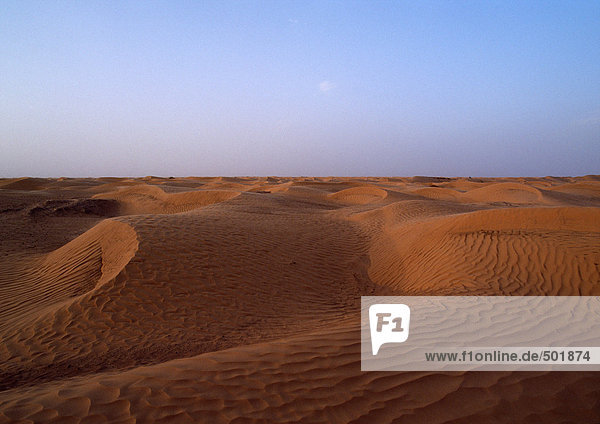 Tunesien  Sahara-Wüste  geriffelte Sanddünen