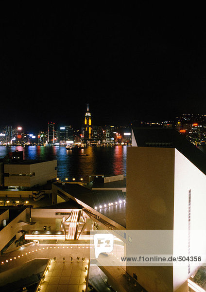 Hong Kong Bucht bei Nacht