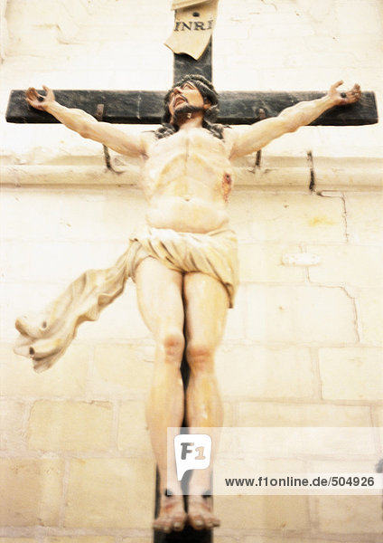 Crucifixion statue  low angle view