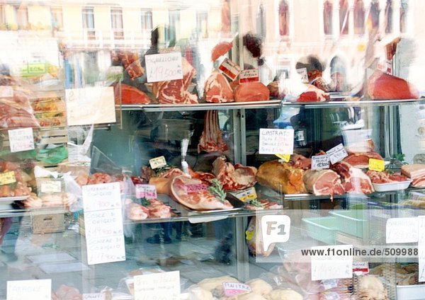 Butcher's shop window