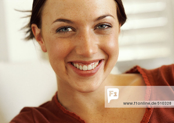 Woman smiling  close-up  portrait