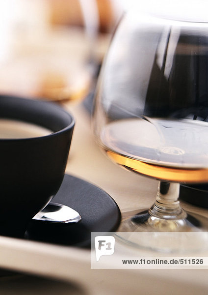 Kaffee und Cognac  Nahaufnahme
