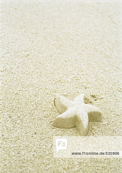 Seestern Form aus Sand am Strand geformt