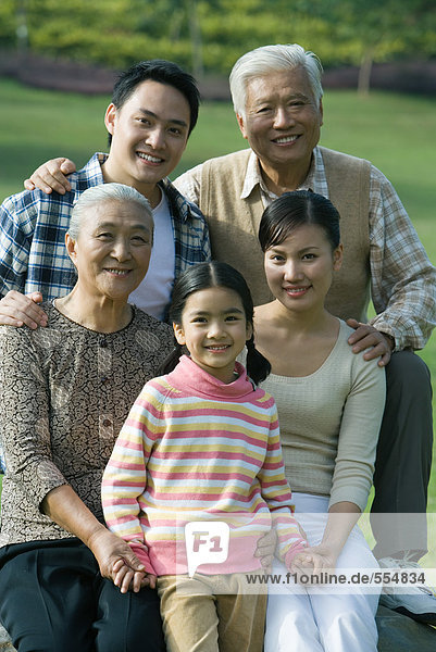 Three generation family  portrait