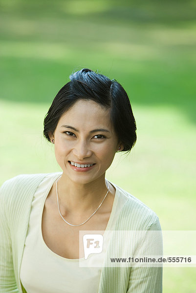 Woman  smiling at camera  portrait