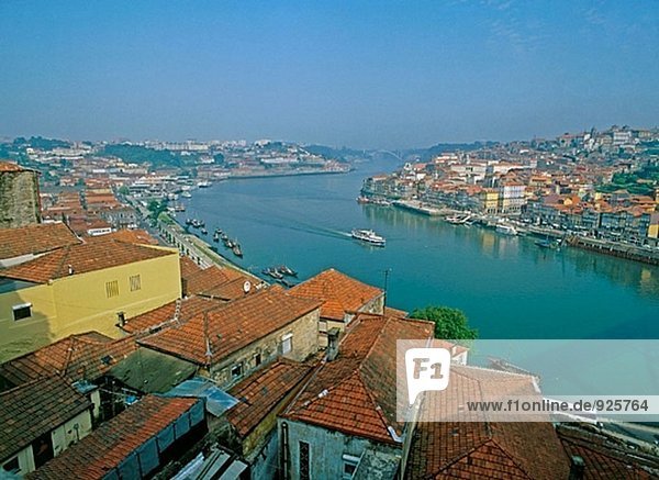 River Douro from Dom Lluis I bridge. Vila Nova de Gaia. Oporto. Portugal