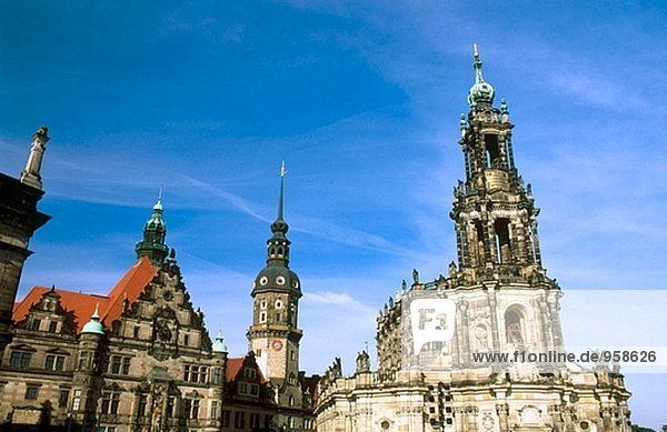 Hofkirche Kathedrale und Dresden Schloss. Desden. Sachsen. Deutschland