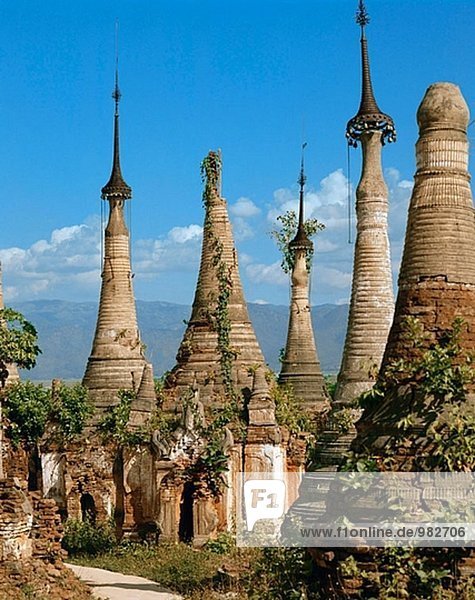 Indein Pagode und archäologische Stätte. Inle-See. Shan-Staat. Myanmar.