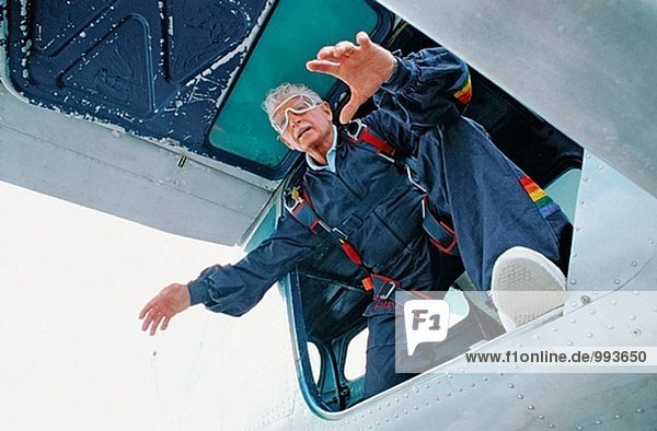 Senior skydiver
