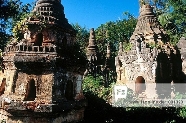 Ruine Stupas Shwe Inn Thein. Indein. Inle-See. Shan-Staat. Myanmar.