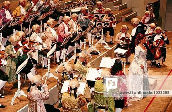Concert in baroque costumes. Mozarteum. Vienna. Austria