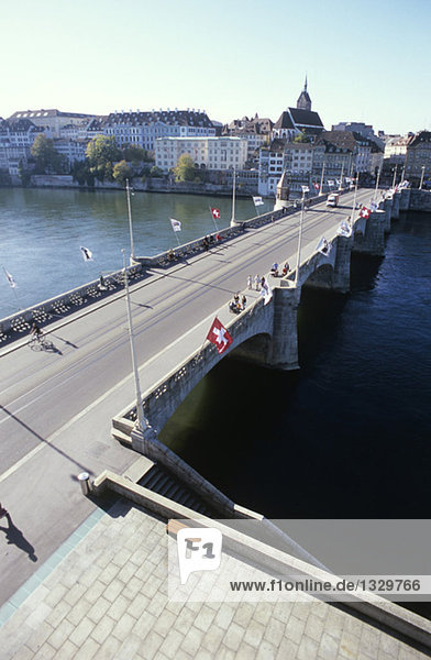 Switzerland  Basel  bridge  elevated view