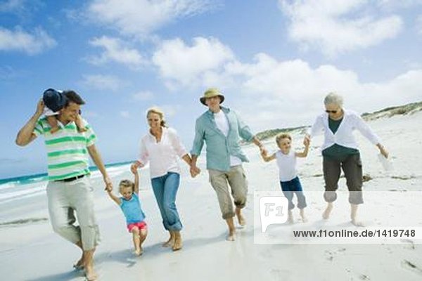 Family on beach