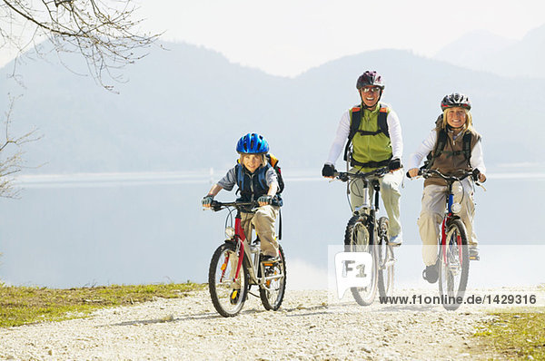 Germany  Bavaria  Walchensee lake  family biking