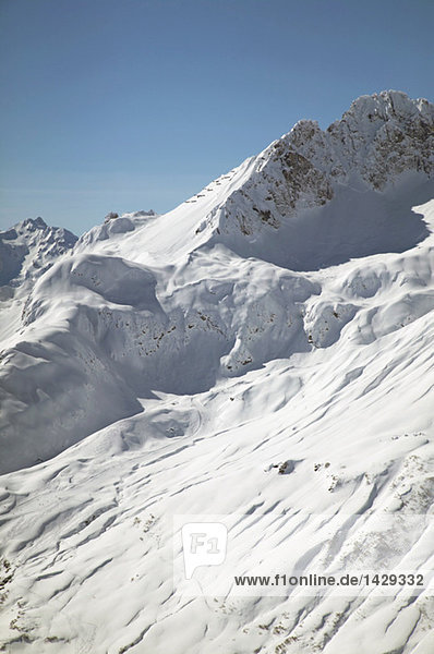 Austria  Vorarlberg  Lech  snow covered mountains