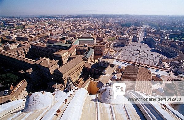 St. Peter´s Square seen from St. Peter´s dome. Rome. Italy