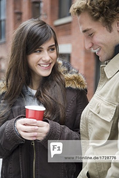 Couple smiling