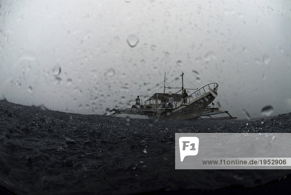Philippines  boat in rain