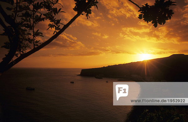 Spain  la Gomera  sunset at Playa Santiago