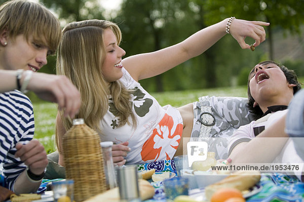 Teenager beim Picknick