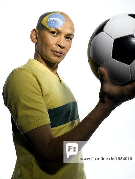 Männlicher brasilianischer Fußballfan
