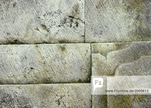 Steinmauer  eckige Blöcke  Detail