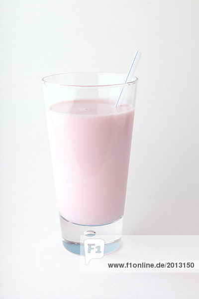 Glas Erdbeere Milch