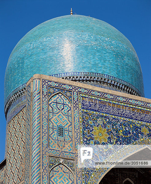 10560886  Russland  Usbekistan  Russland  Samarkand  Registan  Moschee  Medres Tillakori  Detail  Kuppel