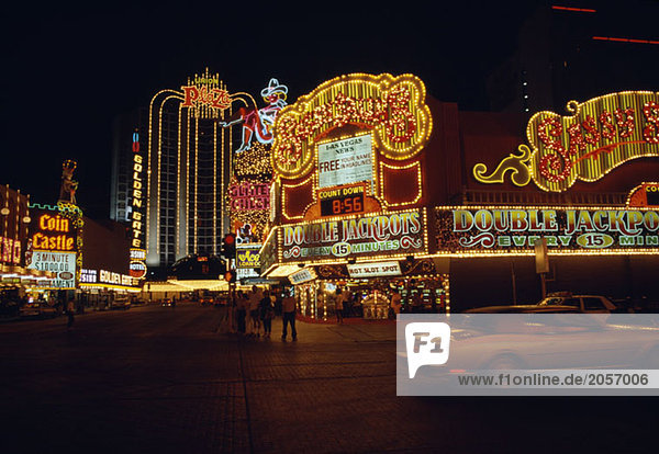 Neonschilder von Casinos  Las Vegas  Nevada