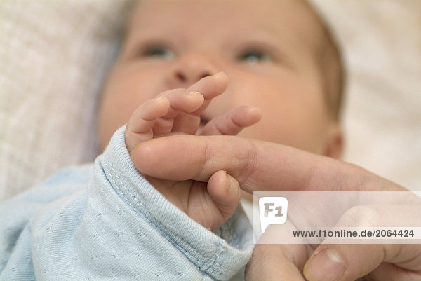 Baby hält Mutter finger