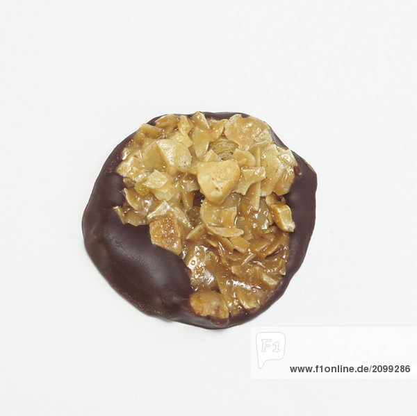 Mandelplätzchen mit Schokolade  Nahaufnahme