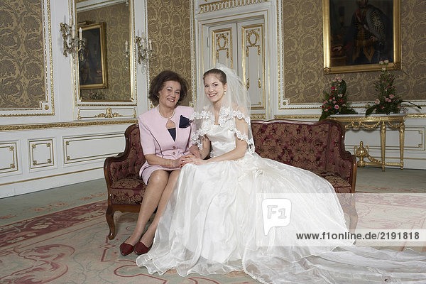 Mother with Bride  smiling  portrait