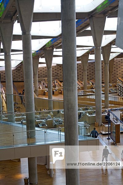 Innere der Bibliothek  Oslo  Norwegen