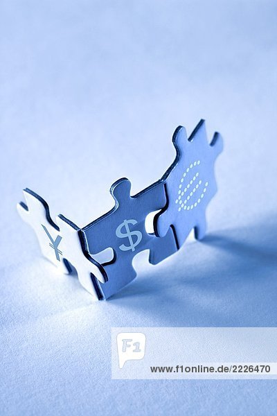Erhöhte Ansicht der Puzzleteile