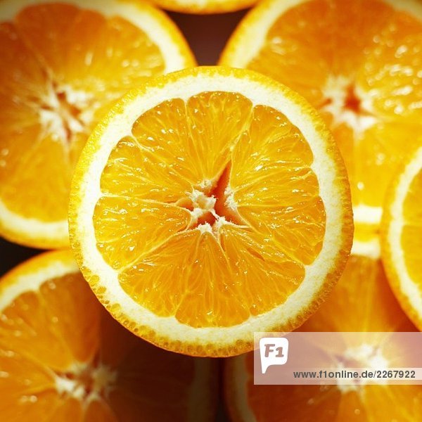 Orangenhälften (Draufsicht)