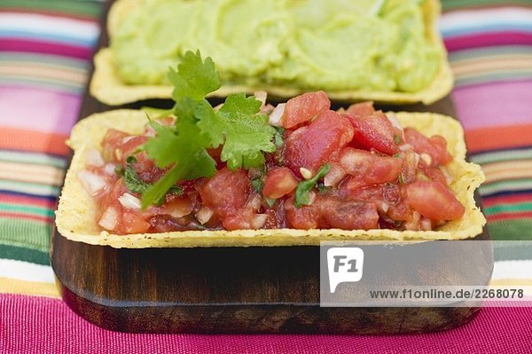 Tomato salsa and guacamole (Mexico)