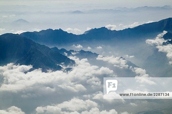 OMAN-Western Hajar-Gebirge: Aerial View of Western Hajar-Gebirge