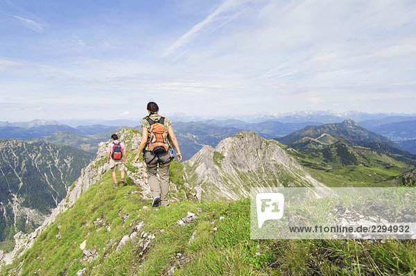 Austria  Salzburger Land  couple hiking