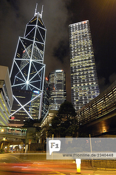 China  Hong Kong  Central district  The Bank of China and Cheung Kong Center building