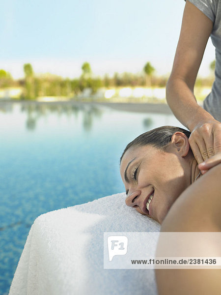 Woman receiving a luxury massage