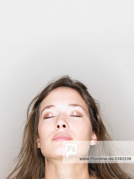 Woman portrait with closed eyes