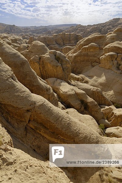 Felsformationen auf Landschaft  Petra  Wadi Musa  Jordanien