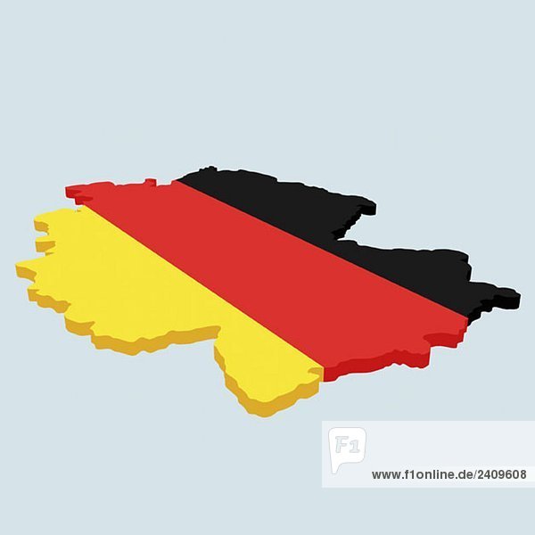 Deutsche Flagge in Form von Deutschland