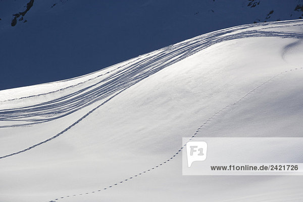 Österreich  Arlberg  Albona  Skipisten in den Bergen