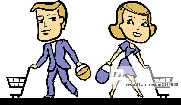 Man and woman shopping