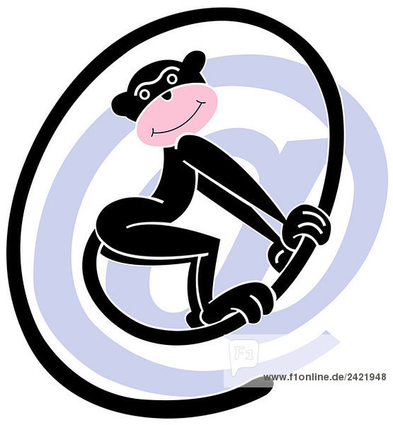 Monkey forming at symbol