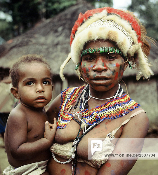Asaro Woman and childPapua New Guinea  (1974)