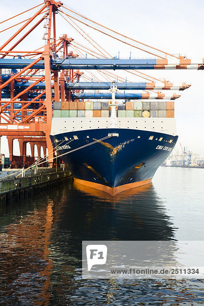 Germany  Hamburg  Waltershof  Container Terminal with ship